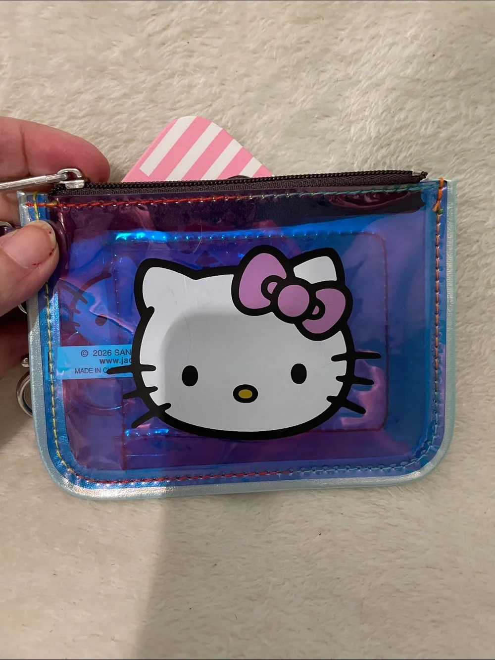Hello Kitty Blue Holographic Card Holder Pouch